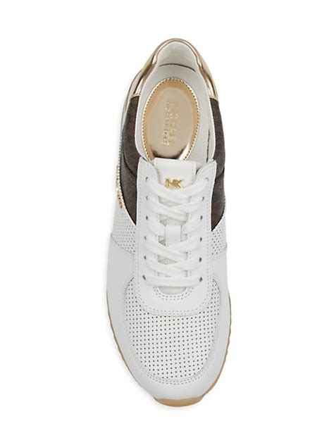 michael kors hj17c|Michael Kors Allie Perforated Logo Sneakers .